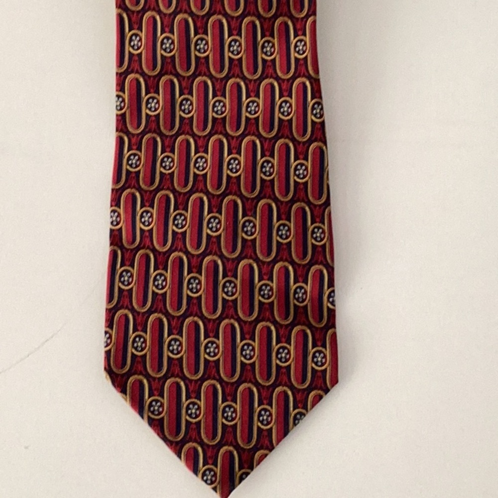 Vintage Valentino 100% Silk Tie Handmade in Italy Luxury Designer Mod Geo Print